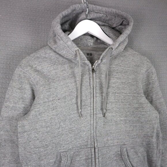Uniqlo Heather Grey Zip Up Hoodie Womens Medium - Picture 4 of 7